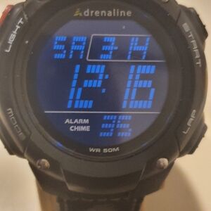 10/$20 Adrenaline By Freestyle Black Nylon Digital Alarm Chrono Men's Watch